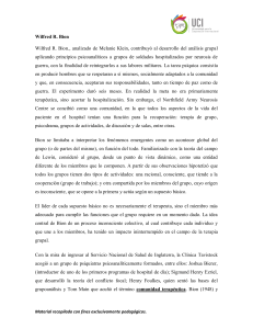 Contribuciones de W. R. Bion a la Psicoterapia de Grupo
