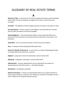 Real Estate Terms Glossary