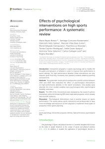 Effects of Psychological Interventions on High Sports Performance: Systematic Review