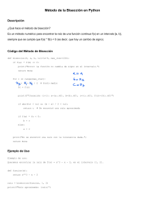 M&eacute;todo de la Bisecci&oacute;n en Python: Gu&iacute;a Pr&aacute;ctica