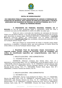 Edital de Homologa&ccedil;&atilde;o - VIII Concurso P&uacute;blico Justi&ccedil;a Federal 1&ordf; Regi&atilde;o