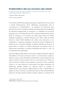 Problem&aacute;tica del uso excesivo del celular