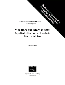 Instructor's Solutions Manual: Machines and Mechanisms