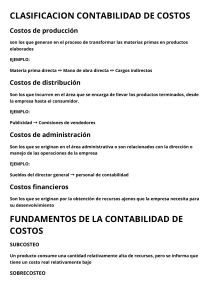 Clasificaci&oacute;n de Costos en Contabilidad