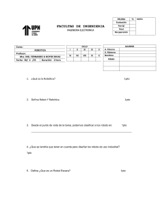 Examen de Rob&oacute;tica - Ingenier&iacute;a Electr&oacute;nica