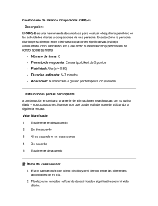 Cuestionario de Balance Ocupacional (OBQ-E) y Brief COPE
