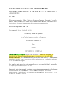 Ley 26061 LEY PROTECCION INTEGRAL DERECHOS NI&Ntilde;AS, NI&Ntilde;OS Y ADOLESCENTES
