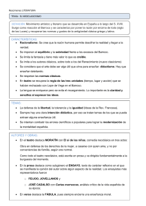Resumen del Neoclasicismo en Literatura Espa&ntilde;ola