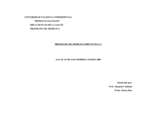 Programa de Medicina Preventiva V - Universidad R&oacute;mulo Gallegos