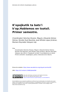 Manual de lengua tsotsil: Hablemos en tsotsil, primer semestre