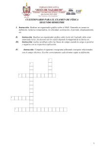 Cuestionario de F&iacute;sica Segundo Bimestre