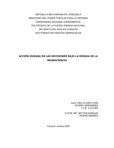 Acci&oacute;n Humana en las Decisiones bajo la Mirada de la Neurociencia