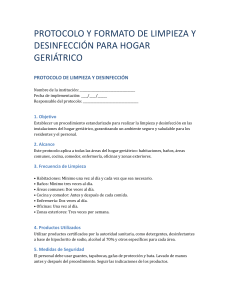 Protocolo de Limpieza y Desinfecci&oacute;n para Hogar Geri&aacute;trico