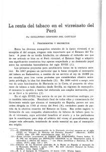 La renta del tabaco en el virreinato del Per&uacute;