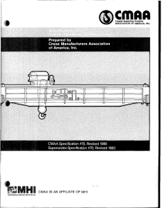 CMAA Specification #70: Electric Overhead Traveling Cranes