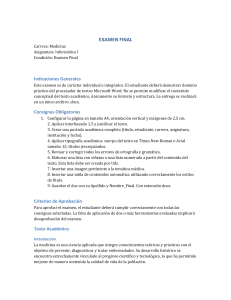 Examen Final Inform&aacute;tica I Medicina