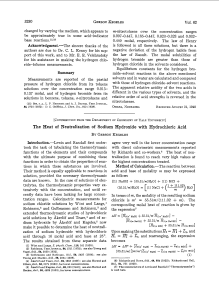 Heat of Neutralization: NaOH and HCl