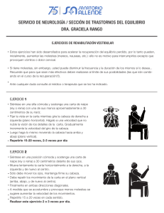 Ejercicios de Rehabilitaci&oacute;n Vestibular - Gu&iacute;a de Ejercicios