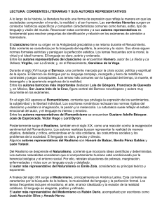 Corrientes Literarias y Autores Representativos