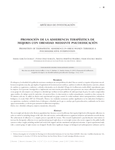 Promoci&oacute;n de adherencia terap&eacute;utica en mujeres obesas con psicoeducaci&oacute;n