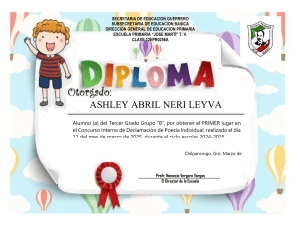 Diploma de Declamaci&oacute;n de Poes&iacute;a - Ashley Abril Neri Leyva