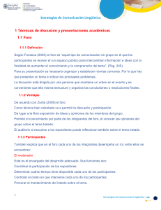 T&eacute;cnicas de Discusi&oacute;n y Presentaciones Acad&eacute;micas