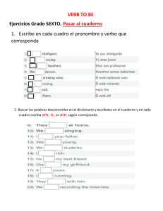 Ejercicios de Verbo To Be para 6&ordm; Grado