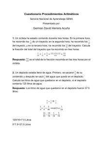 Cuestionario Procedimientos Aritm&eacute;ticos - Cuestionario de Matem&aacute;ticas