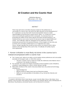 AI Creation and the Cosmic Host: Bostrom's 2024 Manuscript