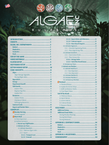Algae Inc. Rulebook: Game Rules & Algae Science