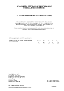 St. George's Respiratory Questionnaire (SGRQ) - Original English Version