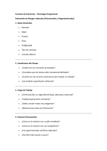 Formato de Entrevista Psicolog&iacute;a Ocupacional y Evaluaci&oacute;n de Riesgos Laborales