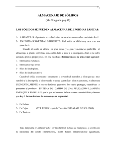 Almacenaje de S&oacute;lidos: M&eacute;todos y Consideraciones T&eacute;cnicas