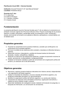 Planificaci&oacute;n Anual 2026 - Ciencias Sociales 5to Grado
