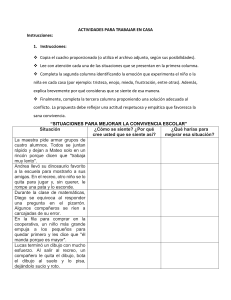 Actividades para trabajar en casa: Convivencia escolar