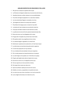 Ejercicios de An&aacute;lisis Sint&aacute;ctico 3&ordm; ESO