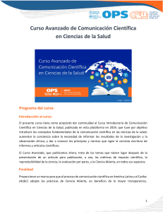 Curso Avanzado de Comunicaci&oacute;n Cient&iacute;fica en Ciencias de la Salud