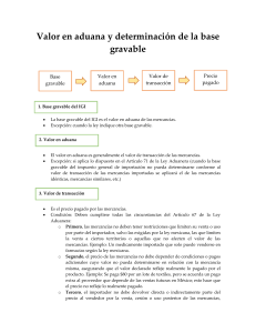 Manual de Valor en Aduana y Base Gravable