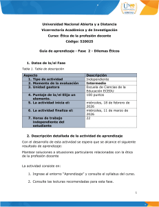 Gu&iacute;a de aprendizaje &Eacute;tica Docente - Dilemas &Eacute;ticos UNAD