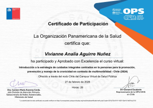 Certificado de Participaci&oacute;n - Cuidados Integrales para la Cronicidad