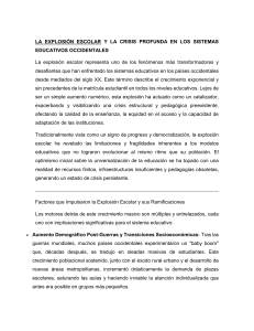Explosi&oacute;n Escolar y Crisis en Sistemas Educativos Occidentales
