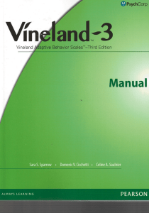Manual Vineland-3: Escalas de Comportamiento Adaptativo