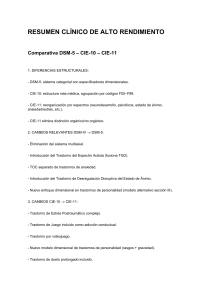 Comparativa DSM-5 CIE-10 CIE-11 Resumen Cl&iacute;nico