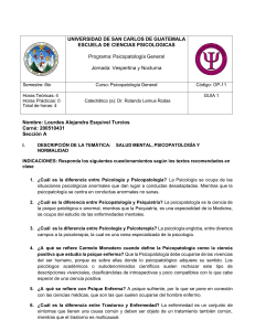 Gu&iacute;a 1 Psicopatolog&iacute;a General - Universidad San Carlos Guatemala