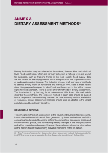 Dietary Assessment Methods for Monitoring Food Rights