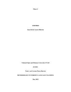 Methodology in Foreign Language Teaching: CALL & Activities