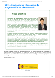 Arquitecturas y lenguajes de programaci&oacute;n en clientes web
