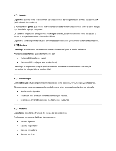 Biolog&iacute;a: Gen&eacute;tica, Ecolog&iacute;a, Microbiolog&iacute;a, Anatom&iacute;a y Fotos&iacute;ntesis