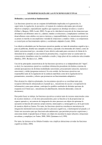 Neuropsicolog&iacute;a de las Funciones Ejecutivas: Definici&oacute;n y Caracter&iacute;sticas