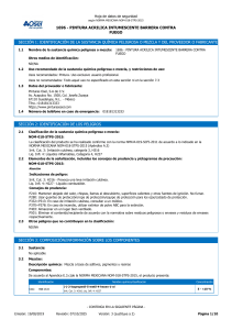 Ficha de Datos de Seguridad Pintura Acr&iacute;lica Intumescente